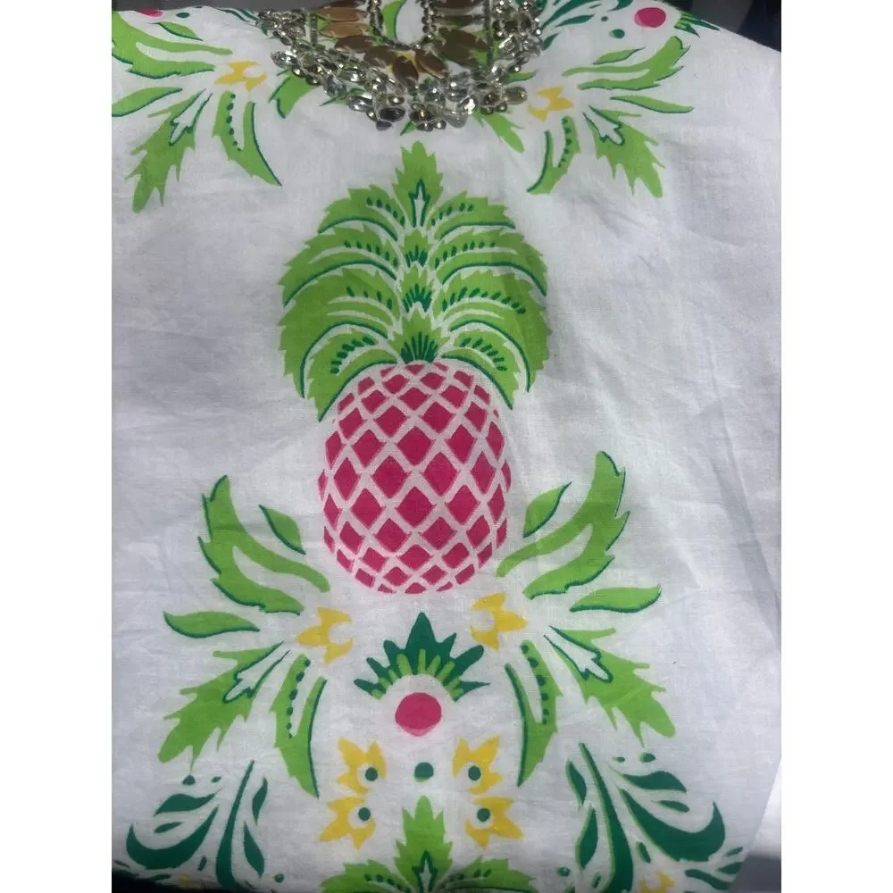 Charter Club Swim Cover Up Boho Tunic XXL Tropical Resortwear Cruise Beachy
